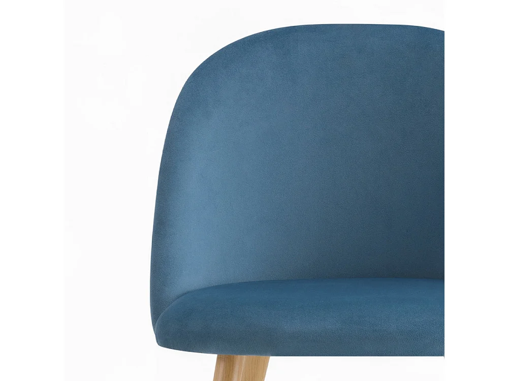 Pack de 4 sillas de terciopelo azul oscuro y azul - Cozy