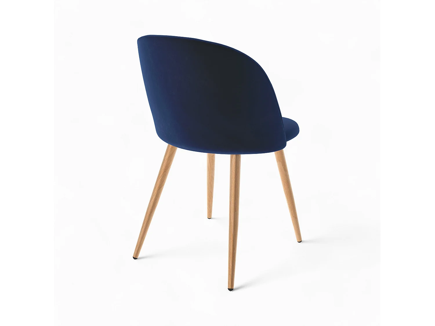 Pack de 4 sillas de terciopelo azul oscuro y azul - Cozy