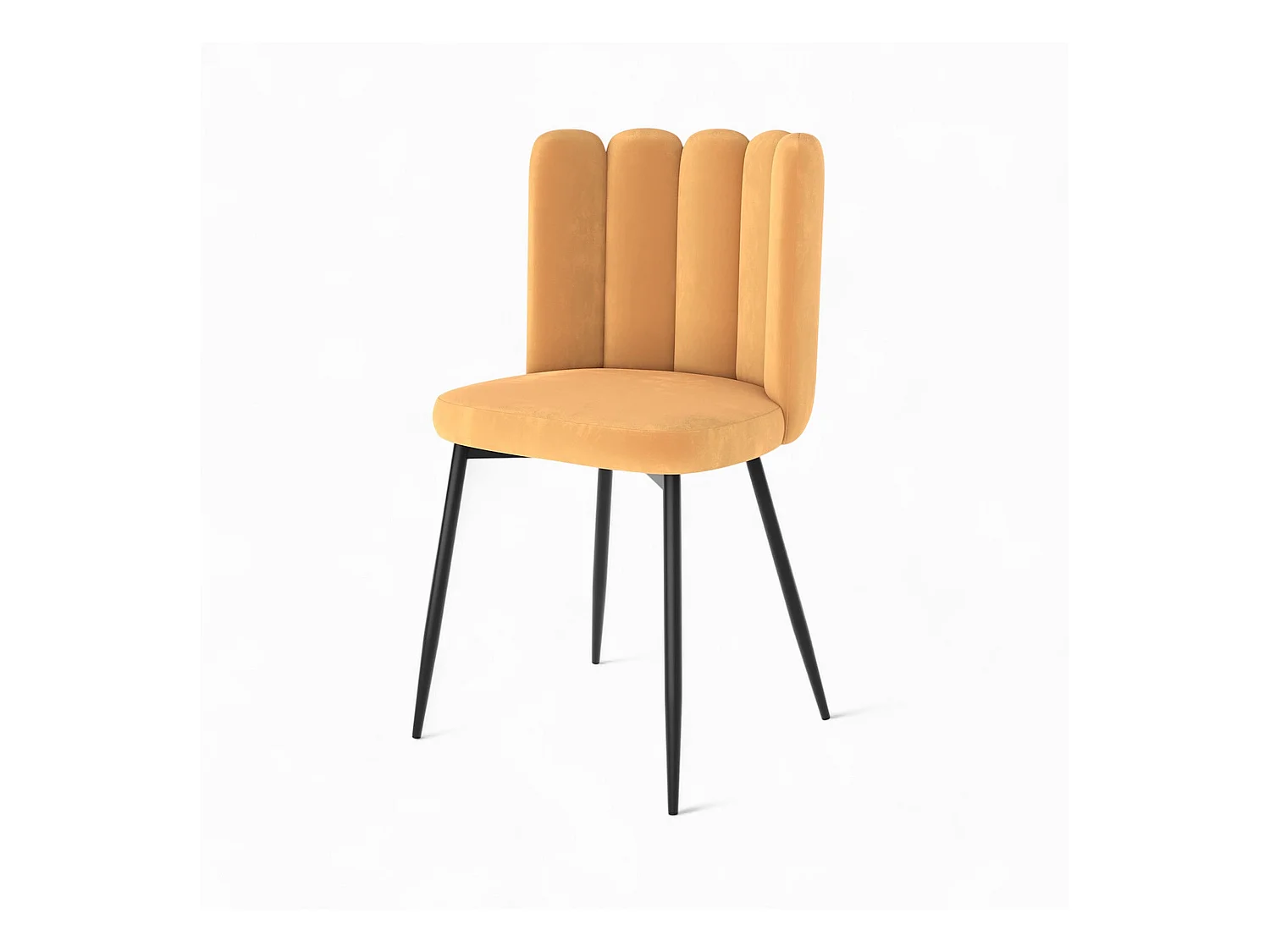 Pack de 4 sillas de terciopelo azul y amarillo - Rosy