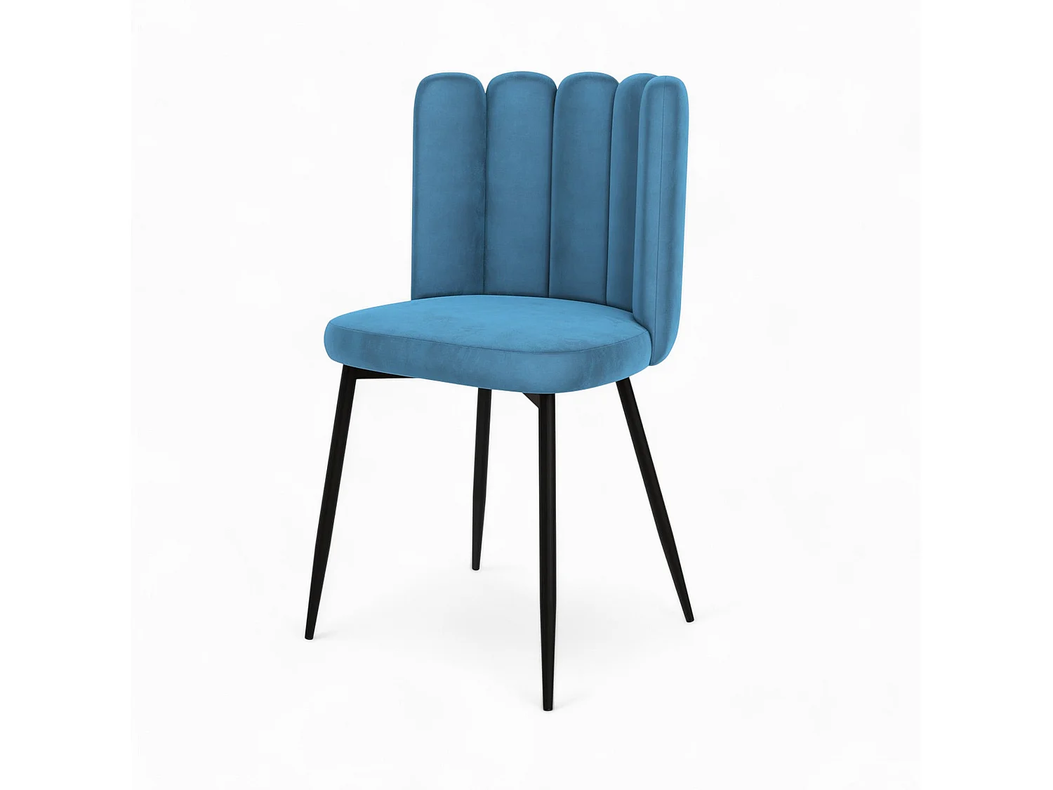 Set di 4 sedie in velluto blu e giallo - Rosy