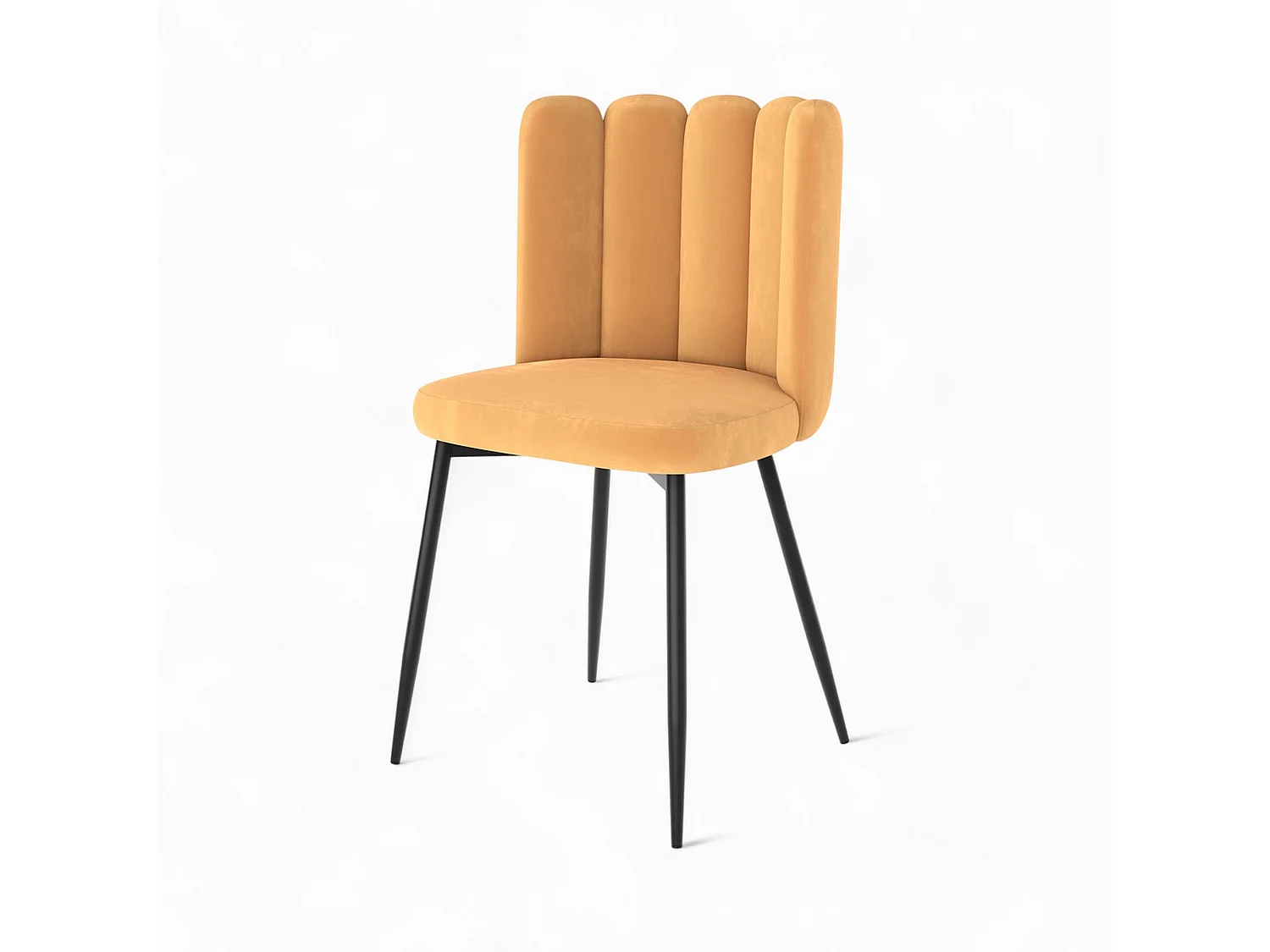 Set di 4 sedie in velluto blu e giallo - Rosy