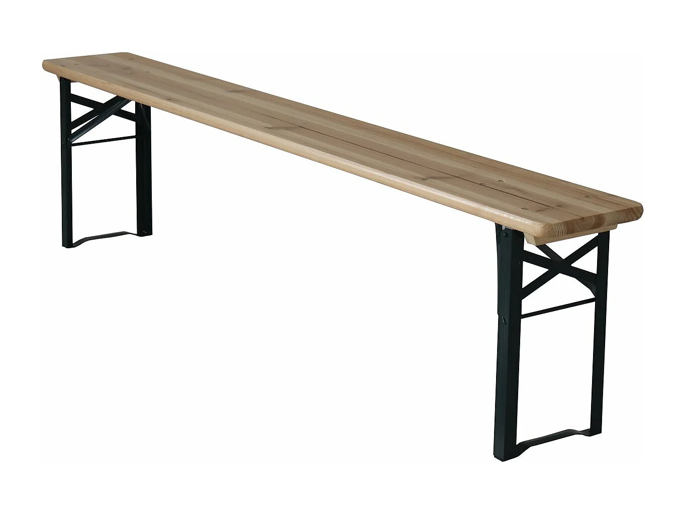 Table de jardin brasserie pliante avec 2 bancs " Lisbonne " - 176 x 46 x 75 cm -  Marron