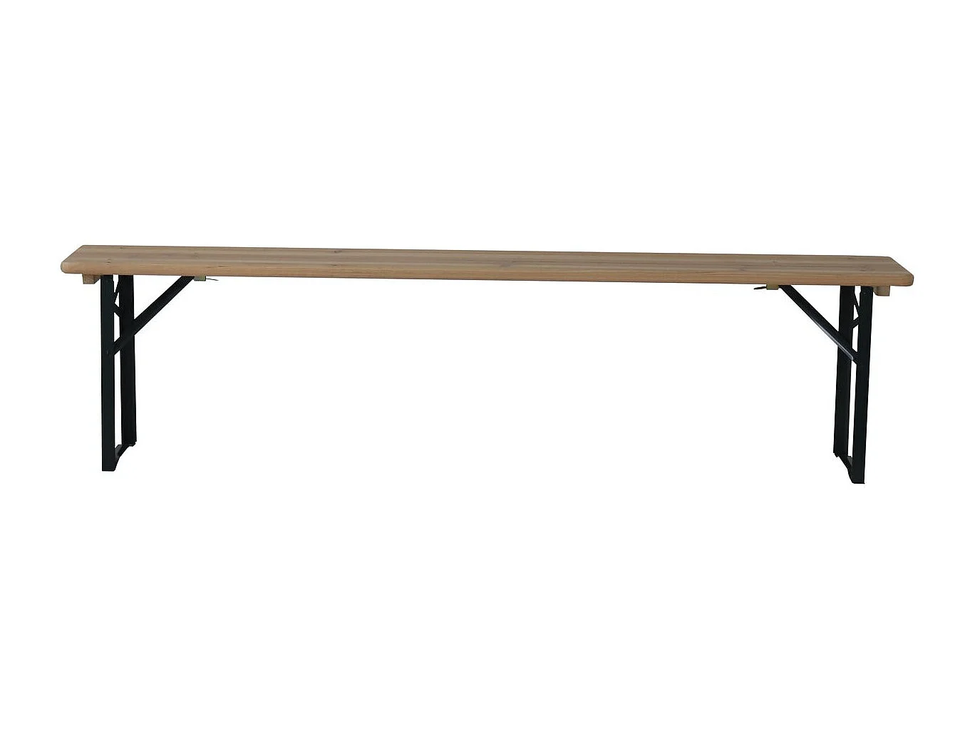 Table de jardin brasserie pliante avec 2 bancs " Lisbonne " - 176 x 46 x 75 cm -  Marron