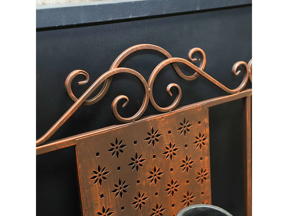 Banc fauteuil ancien de jardin fer marron 116x96 cm