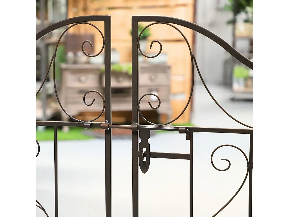 Arche/Portillon à rosiers jardin métal marron L.199 x l.40 x Ht.230 cm