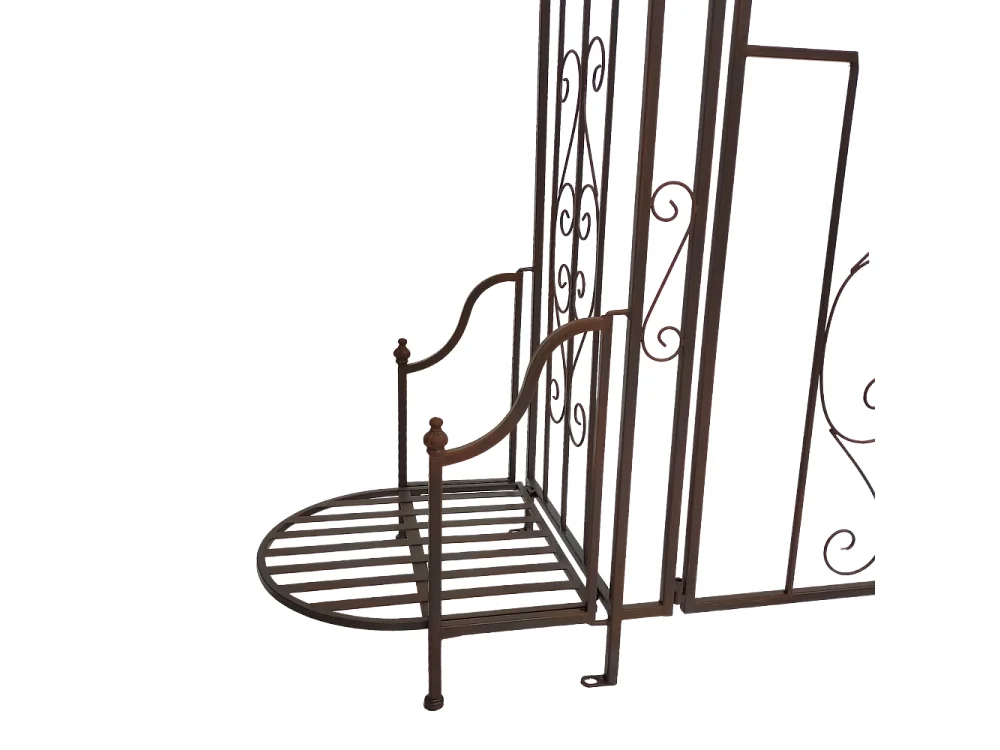 Arche/Portillon à rosiers jardin métal marron L.199 x l.40 x Ht.230 cm