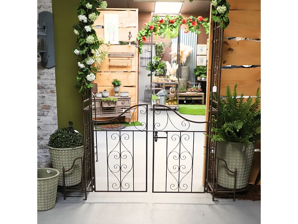 Arche/Portillon à rosiers jardin métal marron L.199 x l.40 x Ht.230 cm