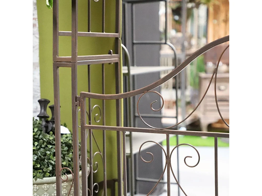 Arche/Portillon à rosiers jardin métal marron L.199 x l.40 x Ht.230 cm