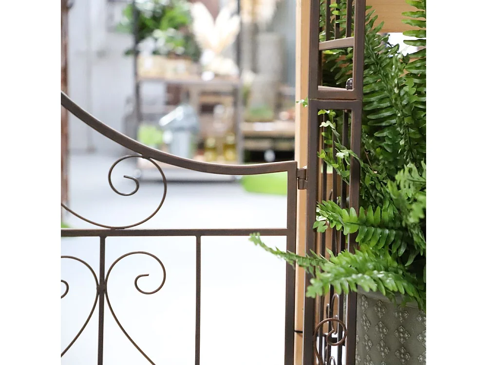 Arche/Portillon à rosiers jardin métal marron L.199 x l.40 x Ht.230 cm
