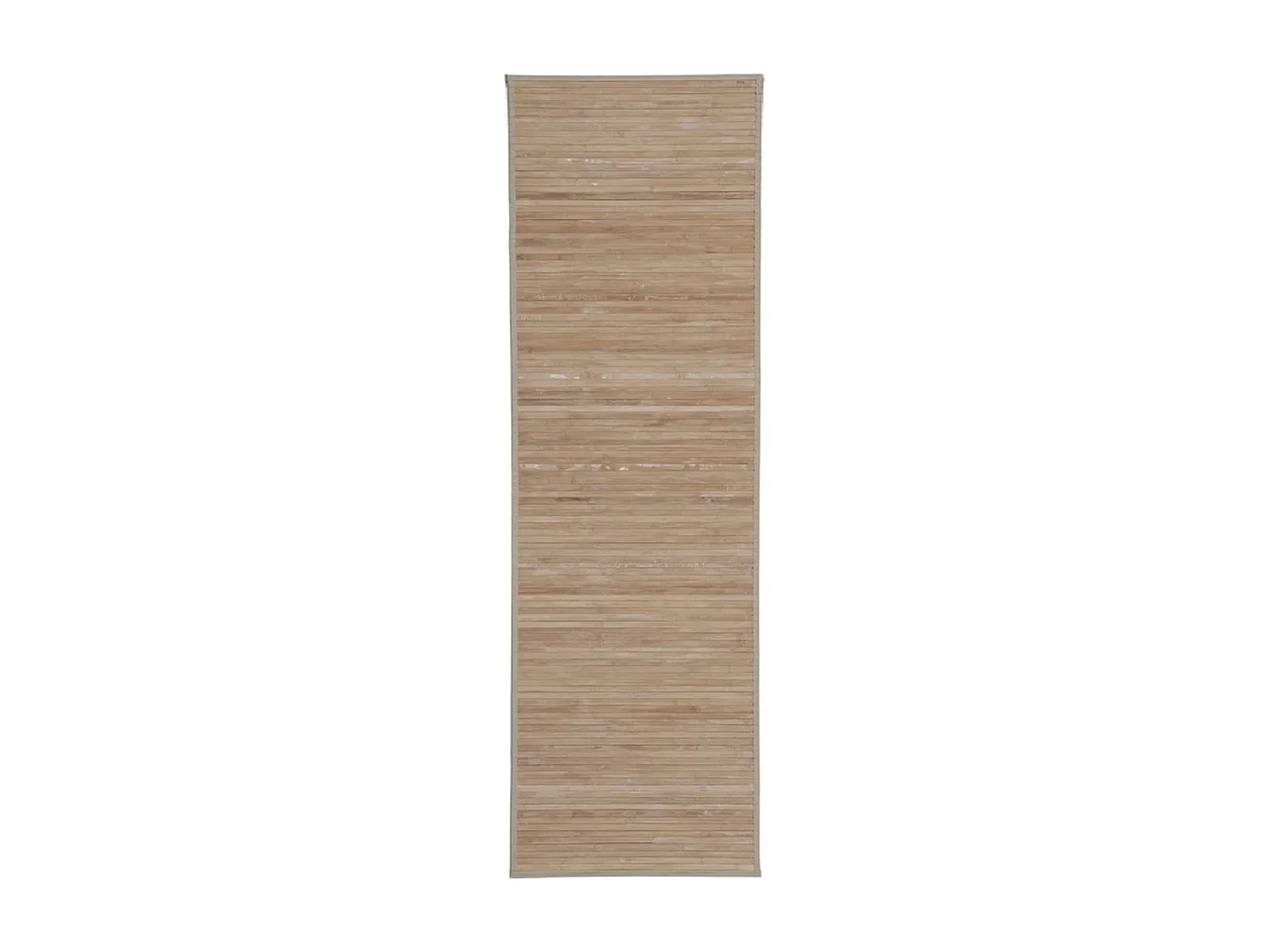 Tapis de sol antidérapant, moquette à rayures effet lavé en bambou coloris beige - Longueur 200 x Profondeur 60 cm