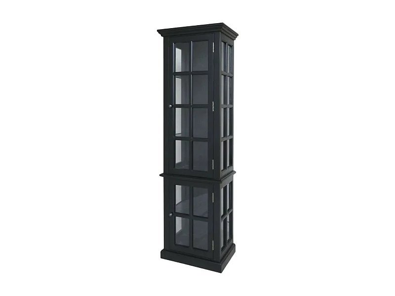 Armoire 2 portes rangement chambre salle de bain bois noir 196cm