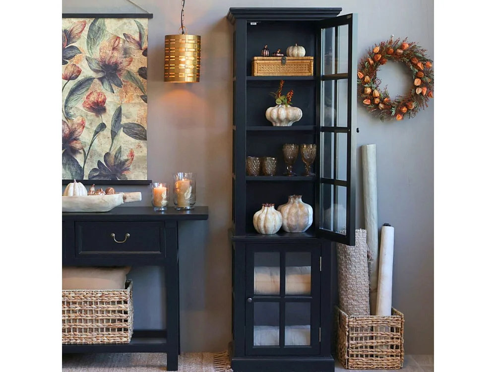 Armoire 2 portes rangement chambre salle de bain bois noir 196cm