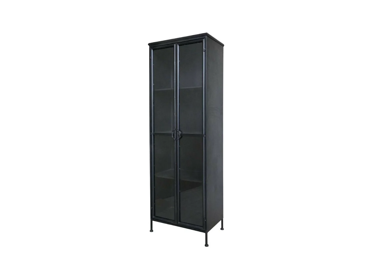 Armoire 2 portes rangement chambre salle de bain métallique noir 184cm