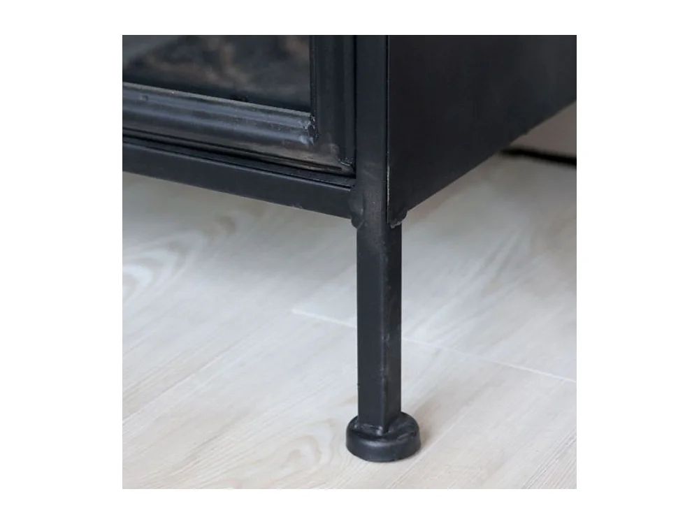 Armoire 2 portes rangement chambre salle de bain métallique noir 184cm