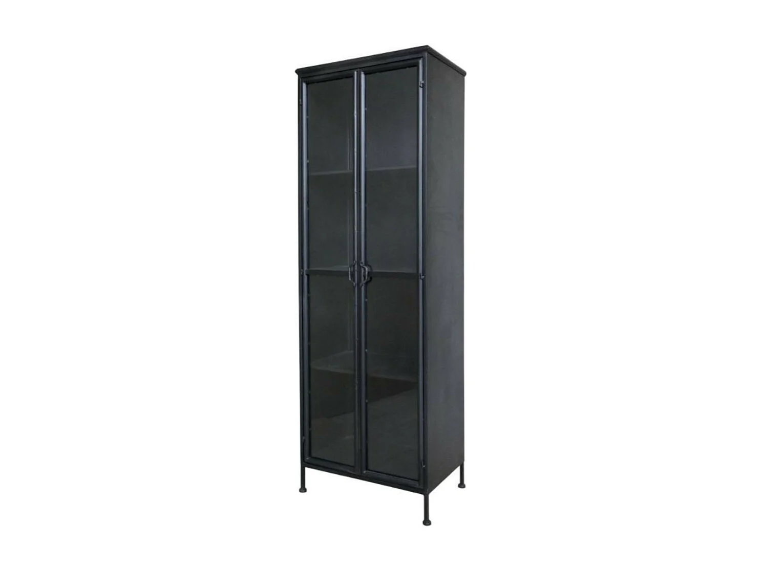 Armoire 2 portes rangement chambre salle de bain métallique noir 184cm