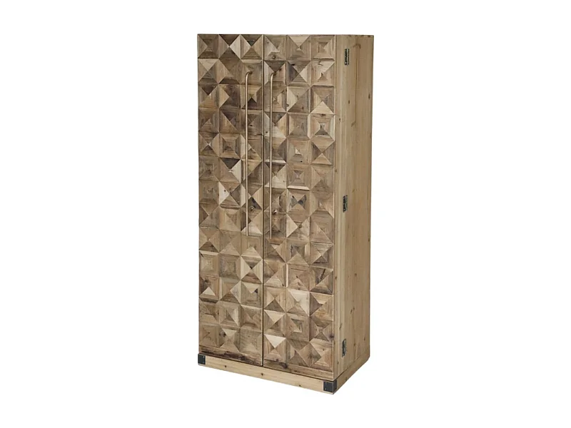 Armoire de bar desserte en bois de sapin recyclé 64.5 x 45 x 146.5 cm