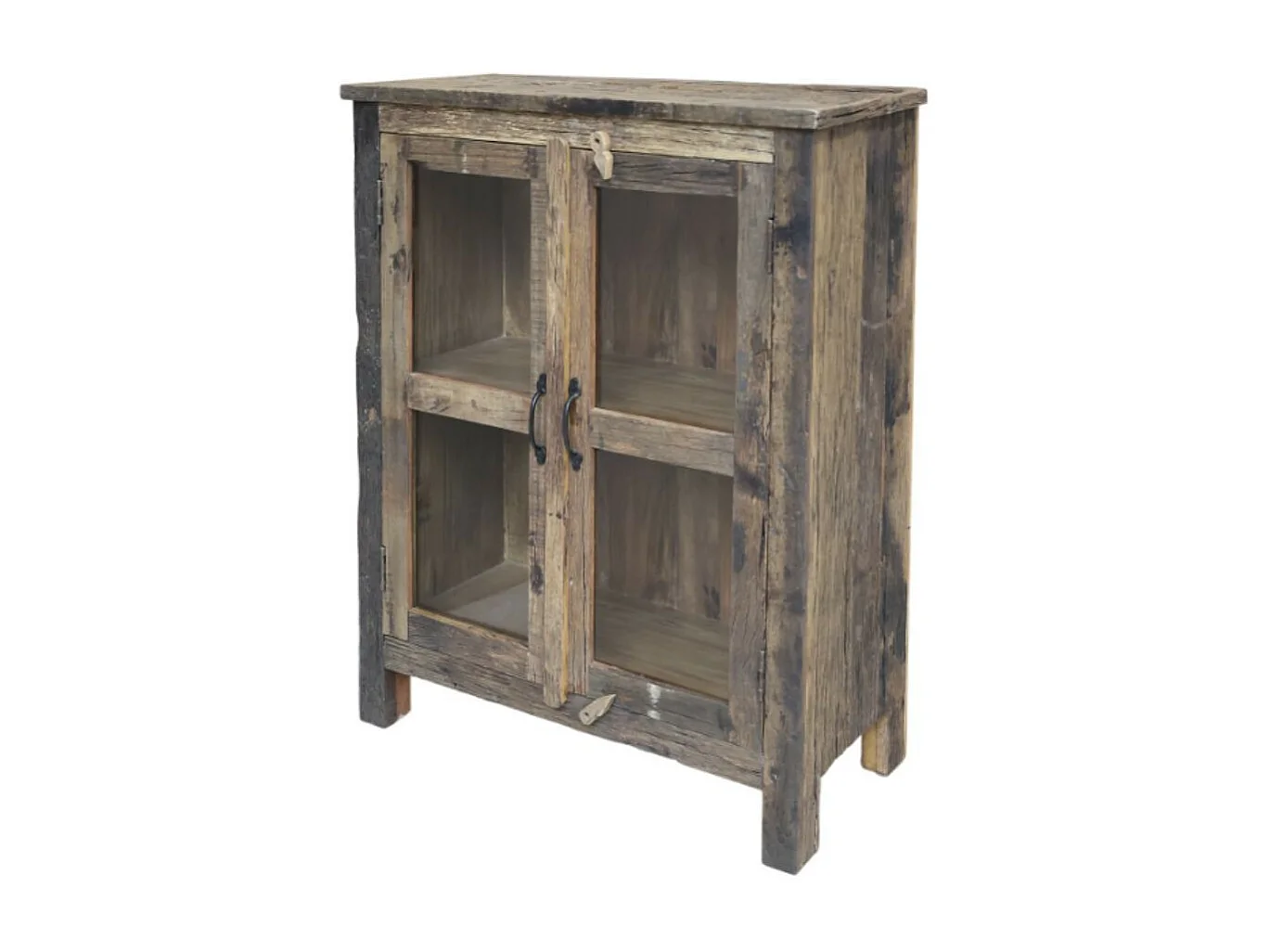 Armoire buffet vaisselier 2 portes rangement cuisine bois marron 100cm