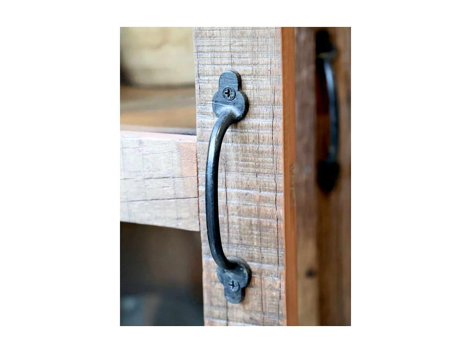 Armoire buffet vaisselier 2 portes rangement cuisine bois marron 100cm