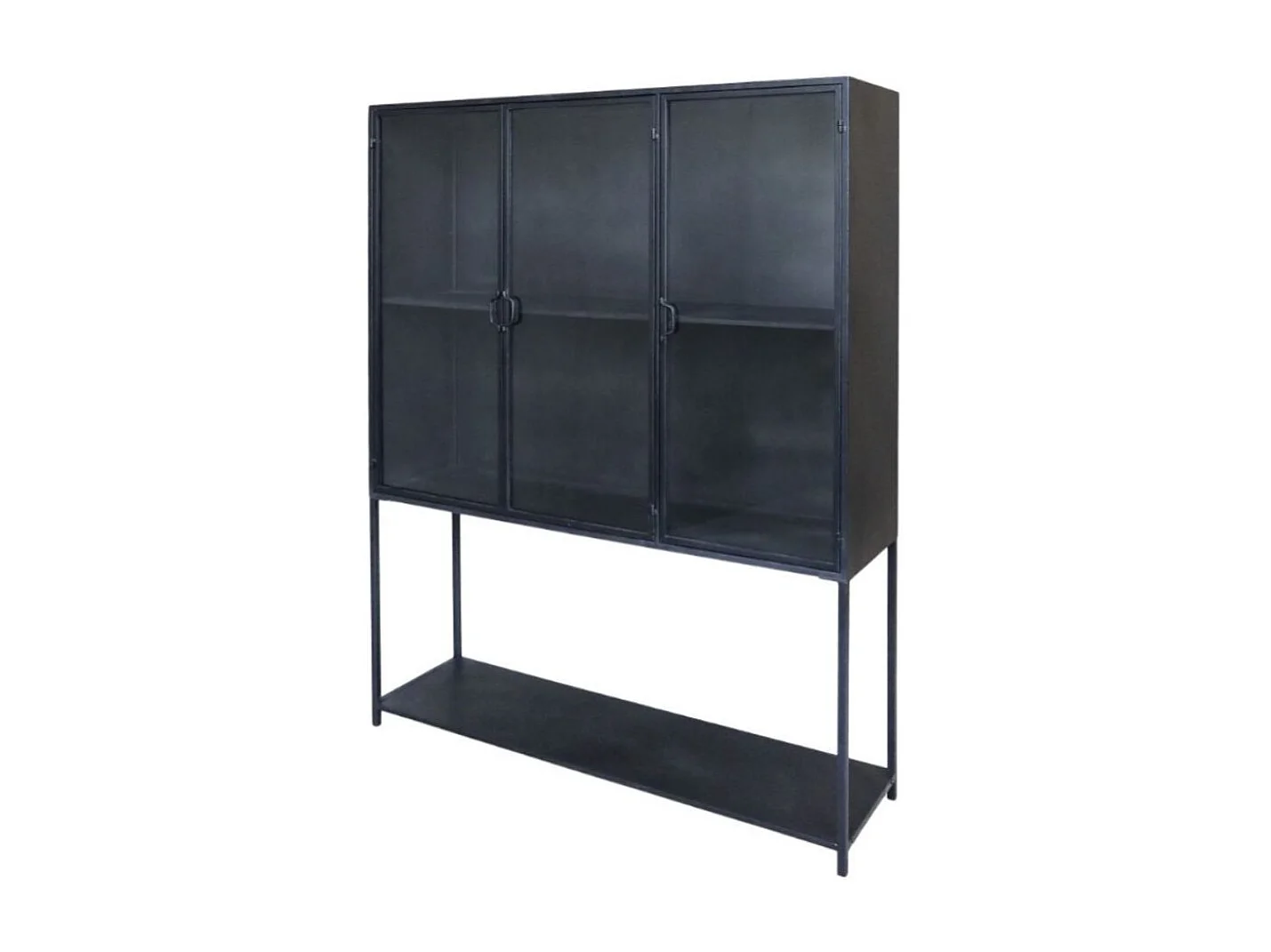 Armoire 3 portes rangement chambre salle de bain métallique noir 175cm