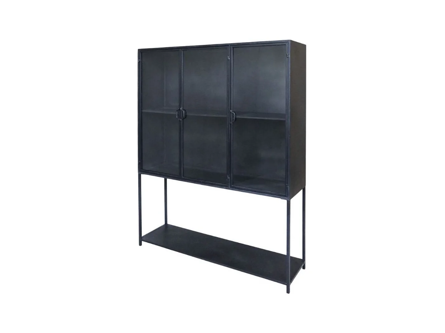 Armoire 3 portes rangement chambre salle de bain métallique noir 175cm