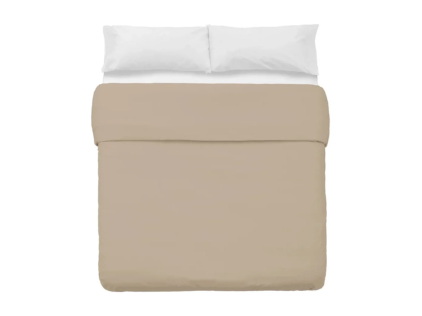 Parure de couette, housse de couette, linge de lit en polyester-coton coloris beige - Longueur 260 x Profondeur 240 cm