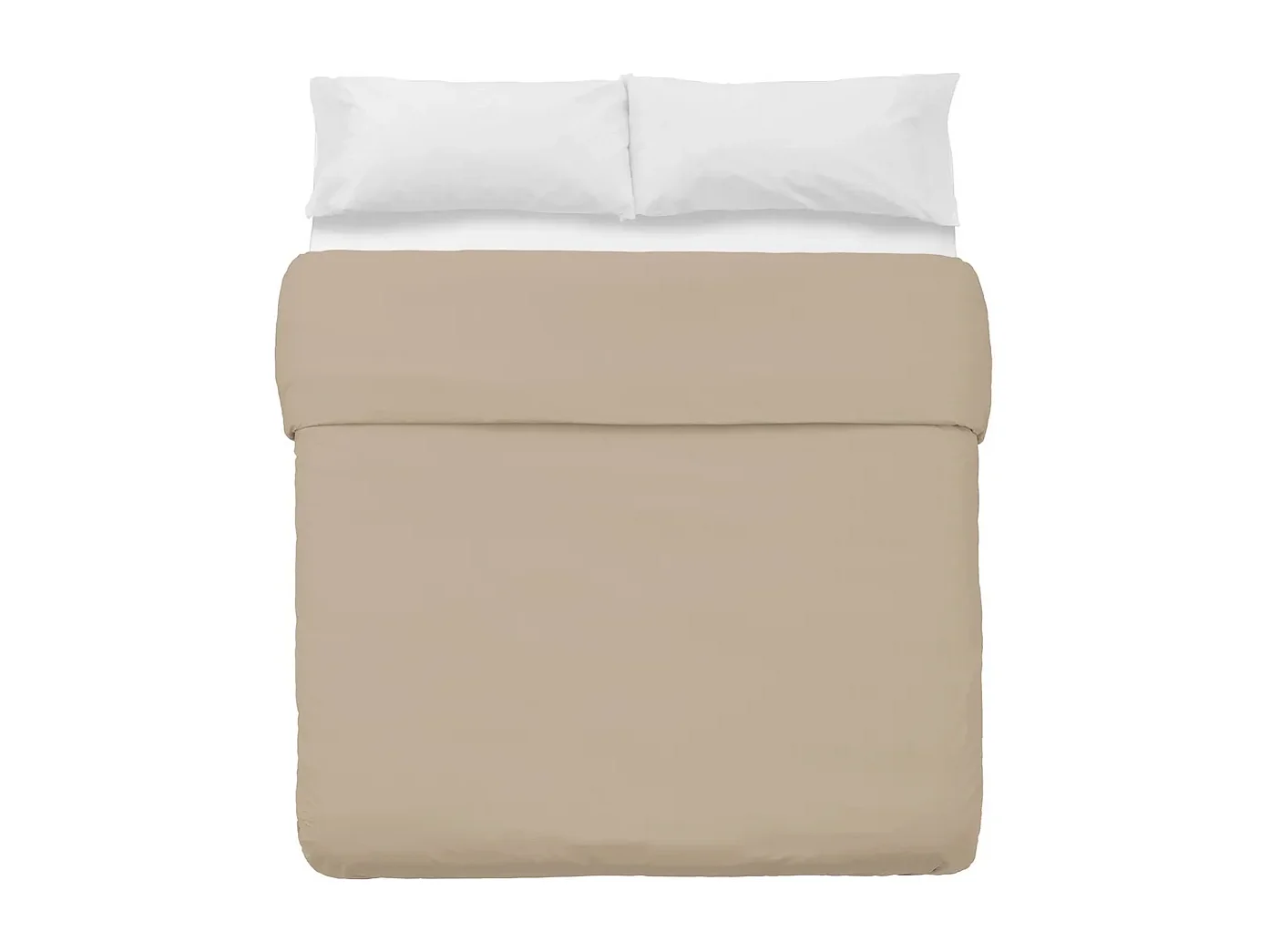 Parure de couette, housse de couette, linge de lit en polyester-coton coloris beige - Longueur 260 x Profondeur 240 cm