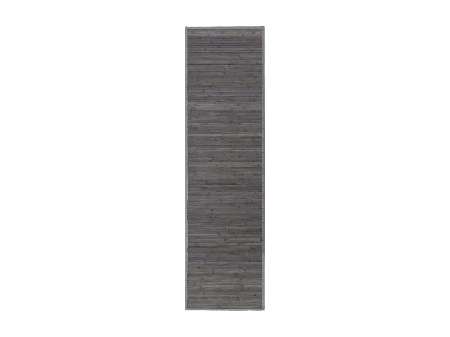 Tapis de sol antidérapant, moquette à rayures en bambou coloris gris - Longueur 200 x Profondeur 60 cm