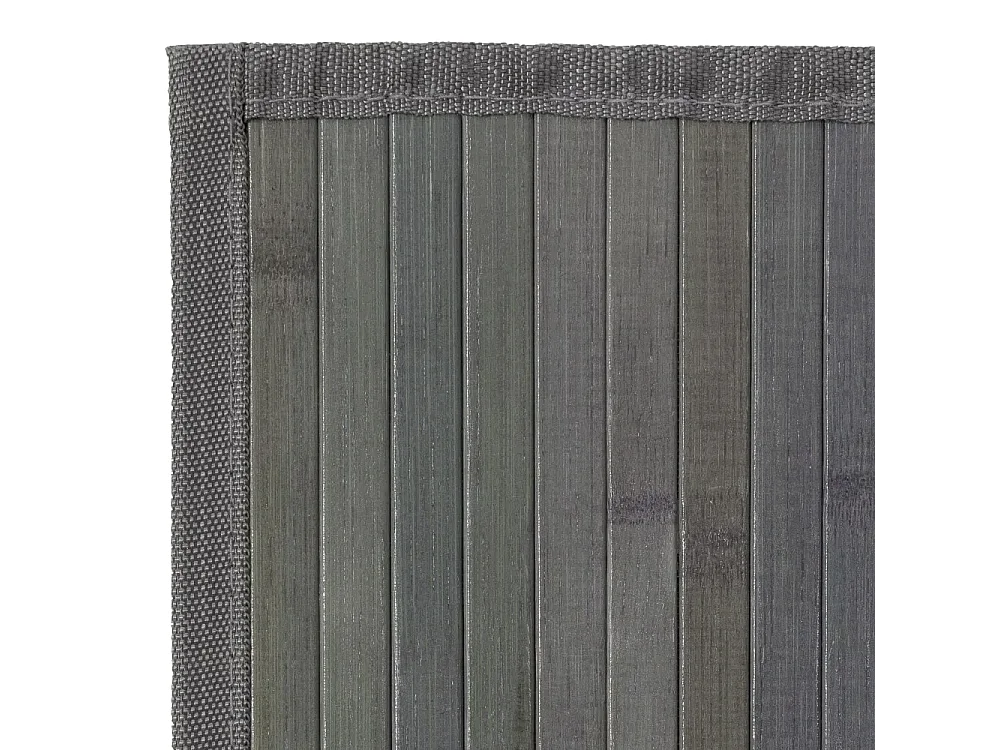 Tapis de sol antidérapant, moquette à rayures en bambou coloris gris - Longueur 200 x Profondeur 60 cm