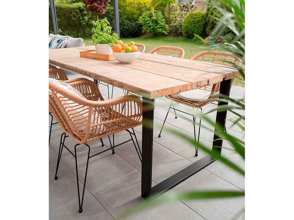 Pack de 2 sillas de 82x56x61 cm con diseño boho y asiento envolvente en color marrón Ohara