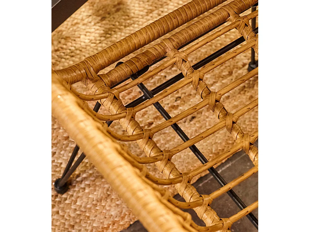 Pack de 2 sillas de 82x56x61 cm con diseño boho y asiento envolvente en color marrón Ohara