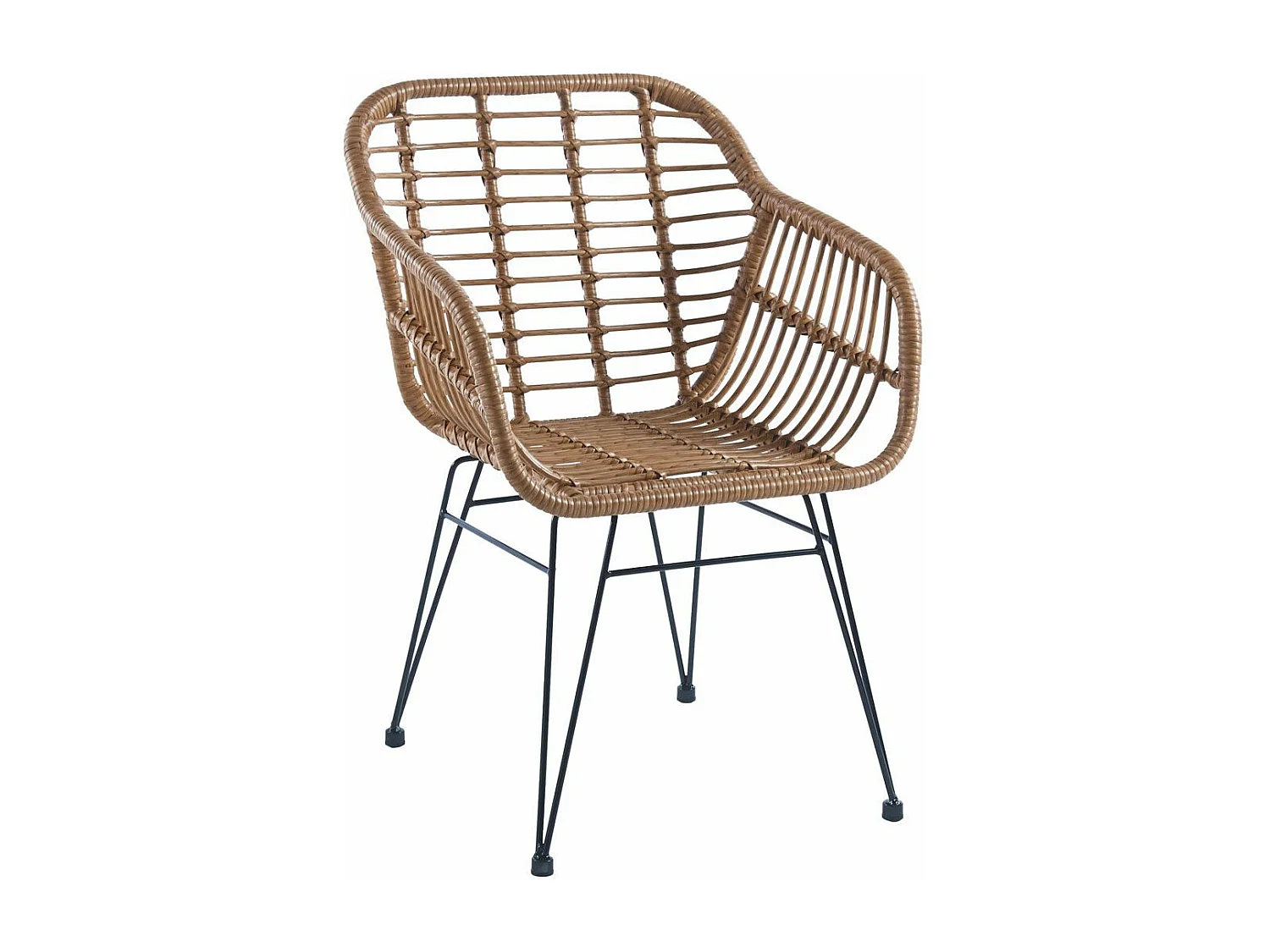 Pack de 2 sillas de 82x56x61 cm con diseño boho y asiento envolvente en color marrón Ohara