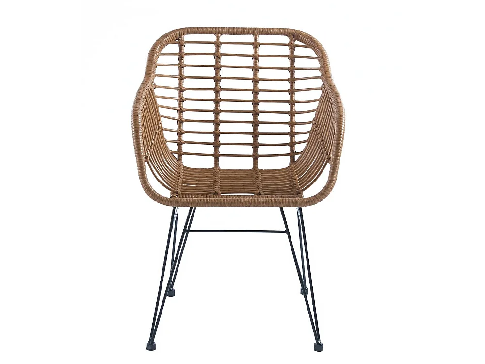 Pack de 2 sillas de 82x56x61 cm con diseño boho y asiento envolvente en color marrón Ohara