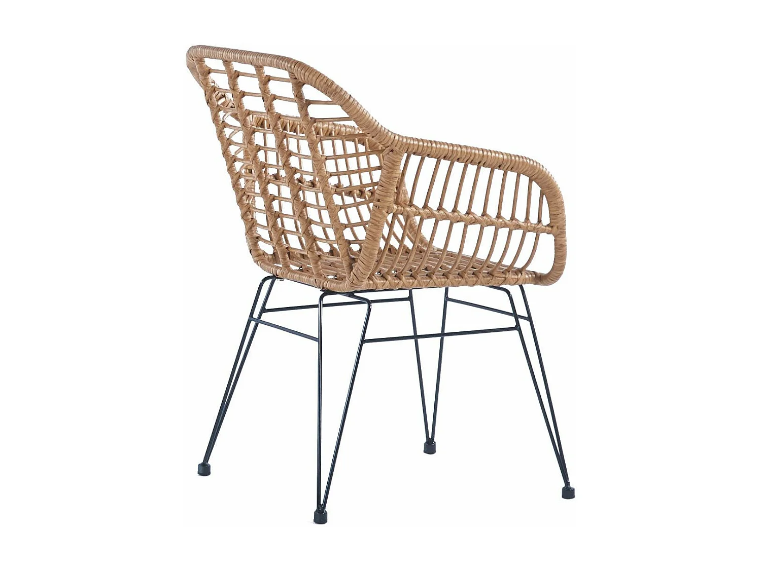 Pack de 2 sillas de 82x56x61 cm con diseño boho y asiento envolvente en color marrón Ohara