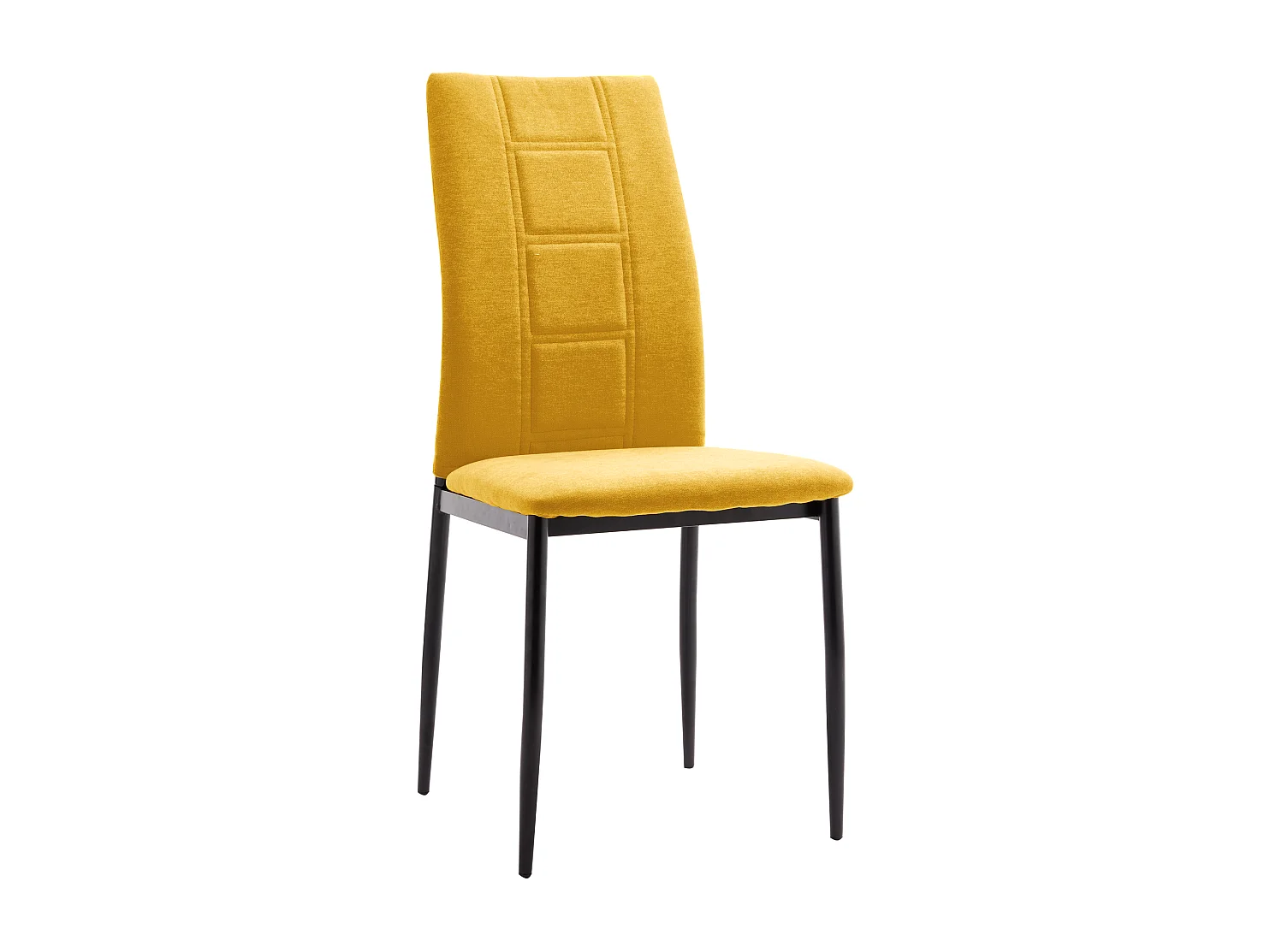 Pack de 6 sillas de 99x44x47 cm de tela en color mostaza y patas metálicas negras Elena