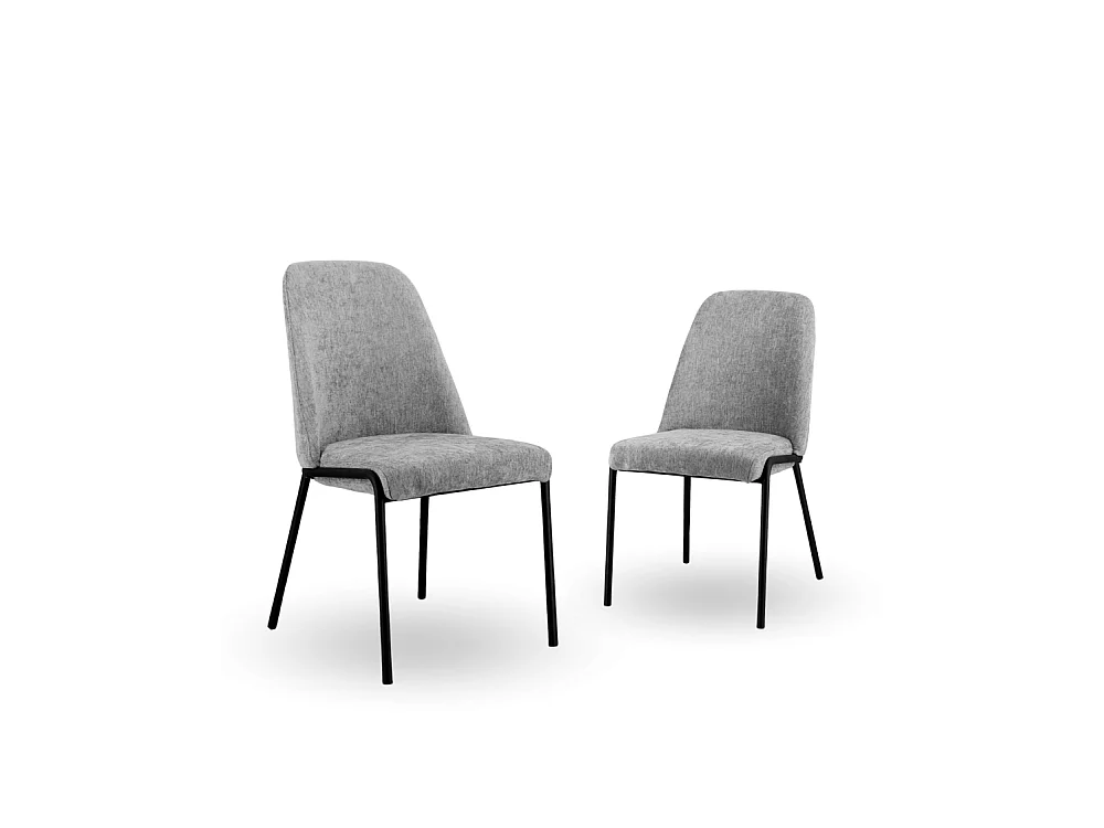 Pack de 2 sillas de comedor de 91x49x65 cm tapizadas en tela jaspeada en color gris Dango