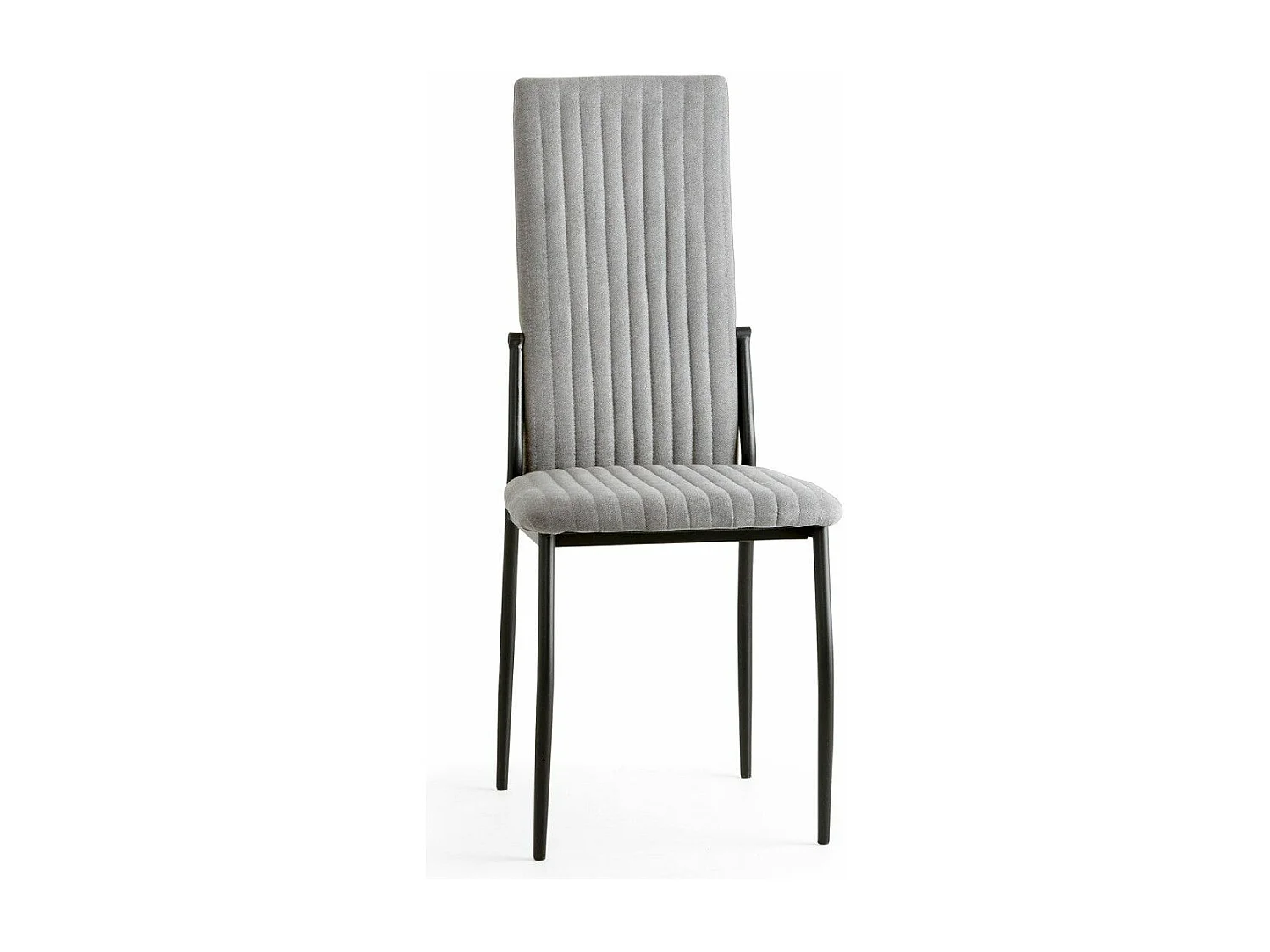 Pack de 4 sillas de 100x43x49 cm tapizadas en color gris claro y patas negras Tasya