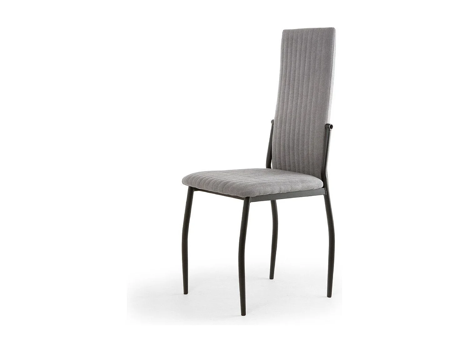 Pack de 4 sillas de 100x43x49 cm tapizadas en color gris claro y patas negras Tasya