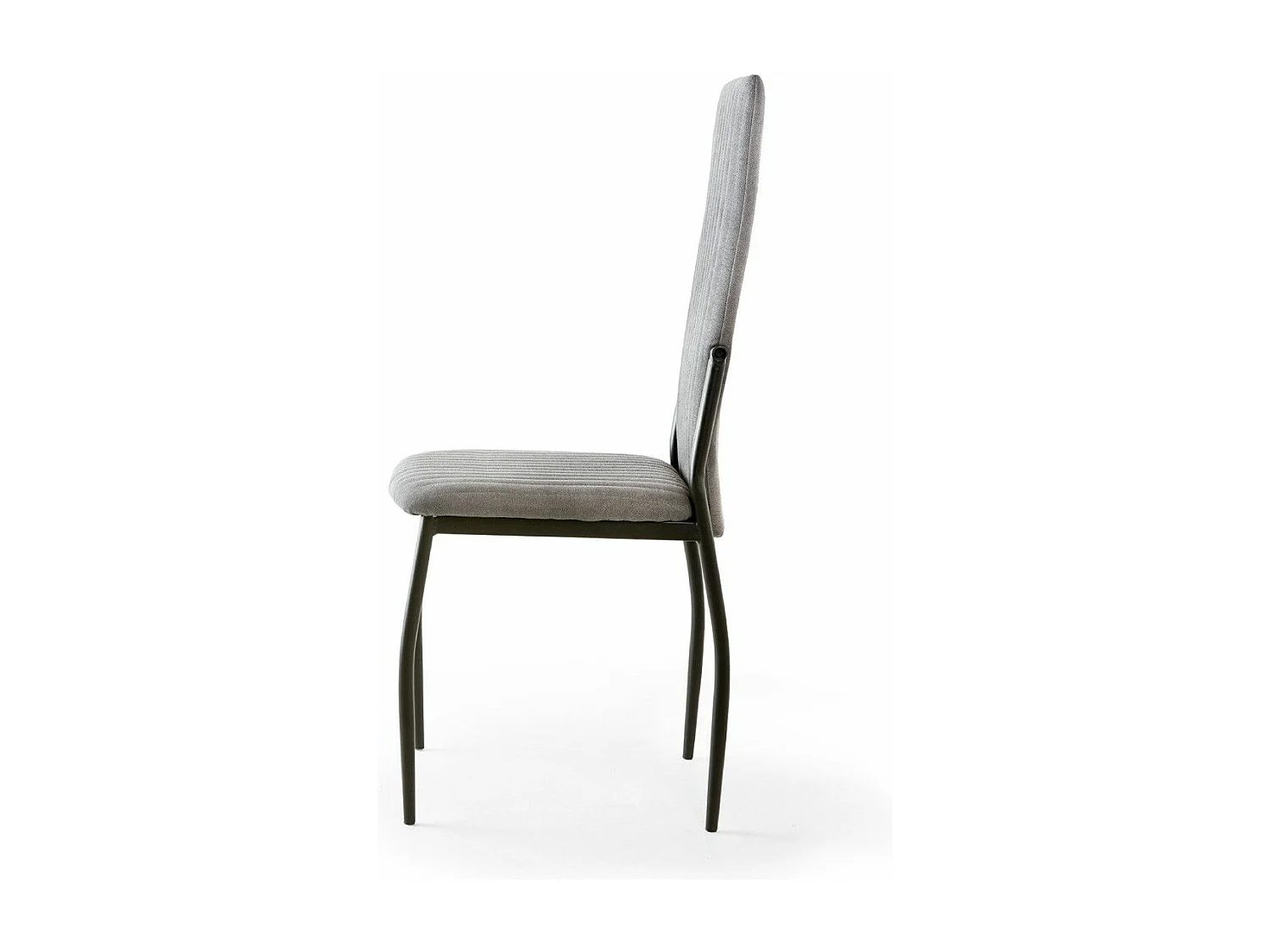 Pack de 4 sillas de 100x43x49 cm tapizadas en color gris claro y patas negras Tasya