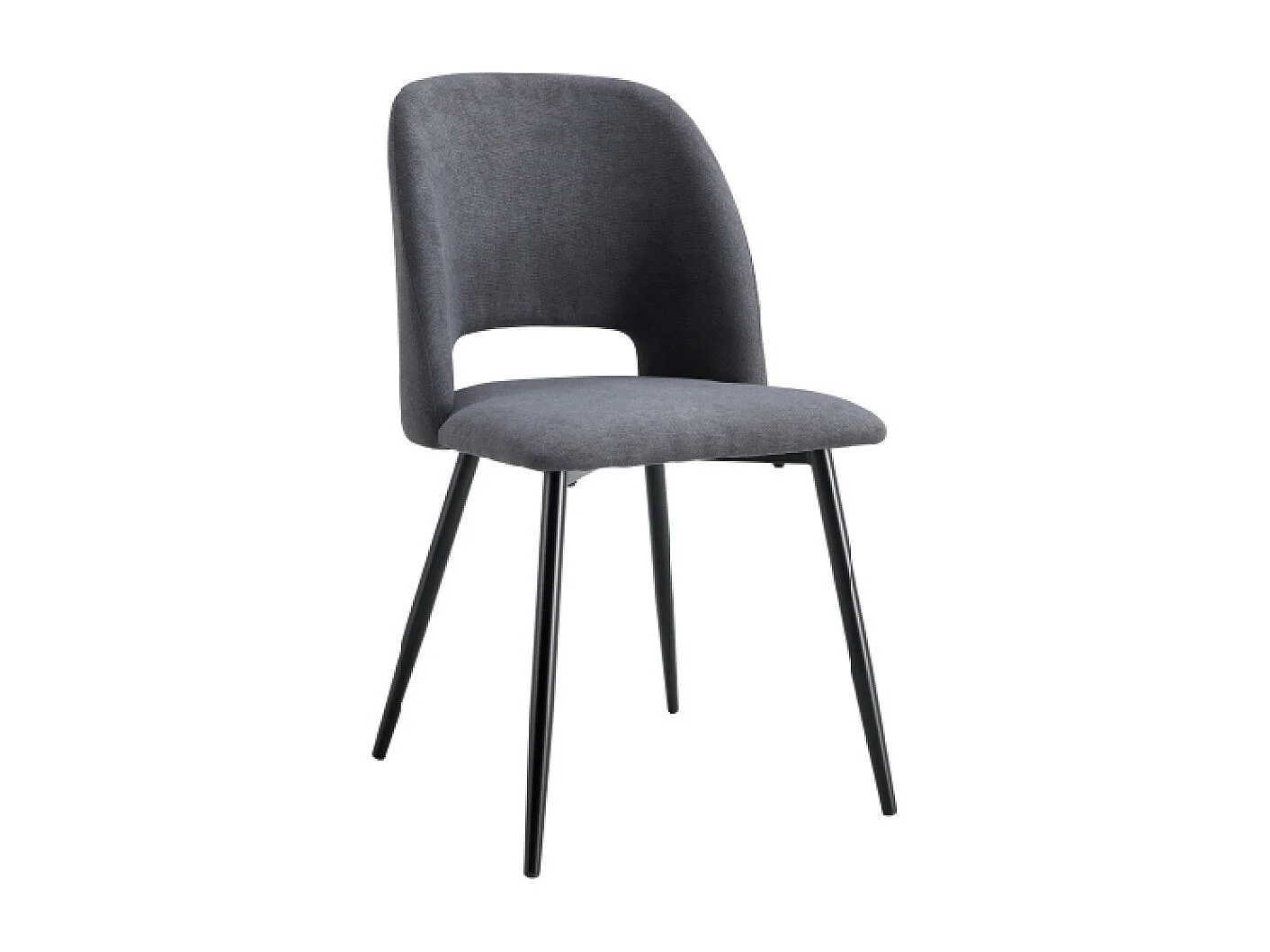 Pack de 2 sillas de comedor de 86x58x50 cm de tela en color gris  y patas negras Pristina