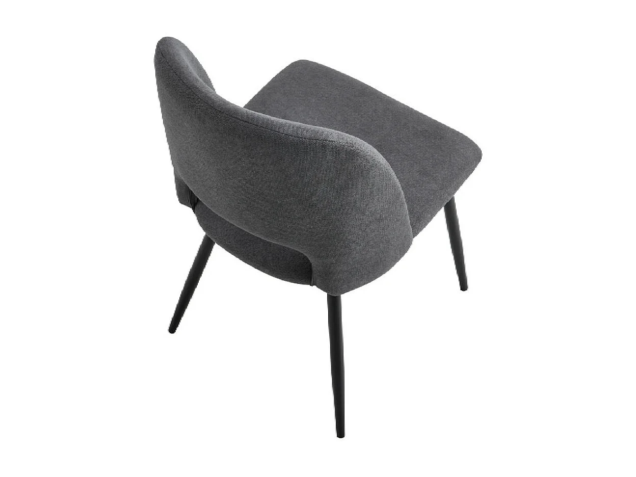 Pack de 2 sillas de comedor de 86x58x50 cm de tela en color gris  y patas negras Pristina