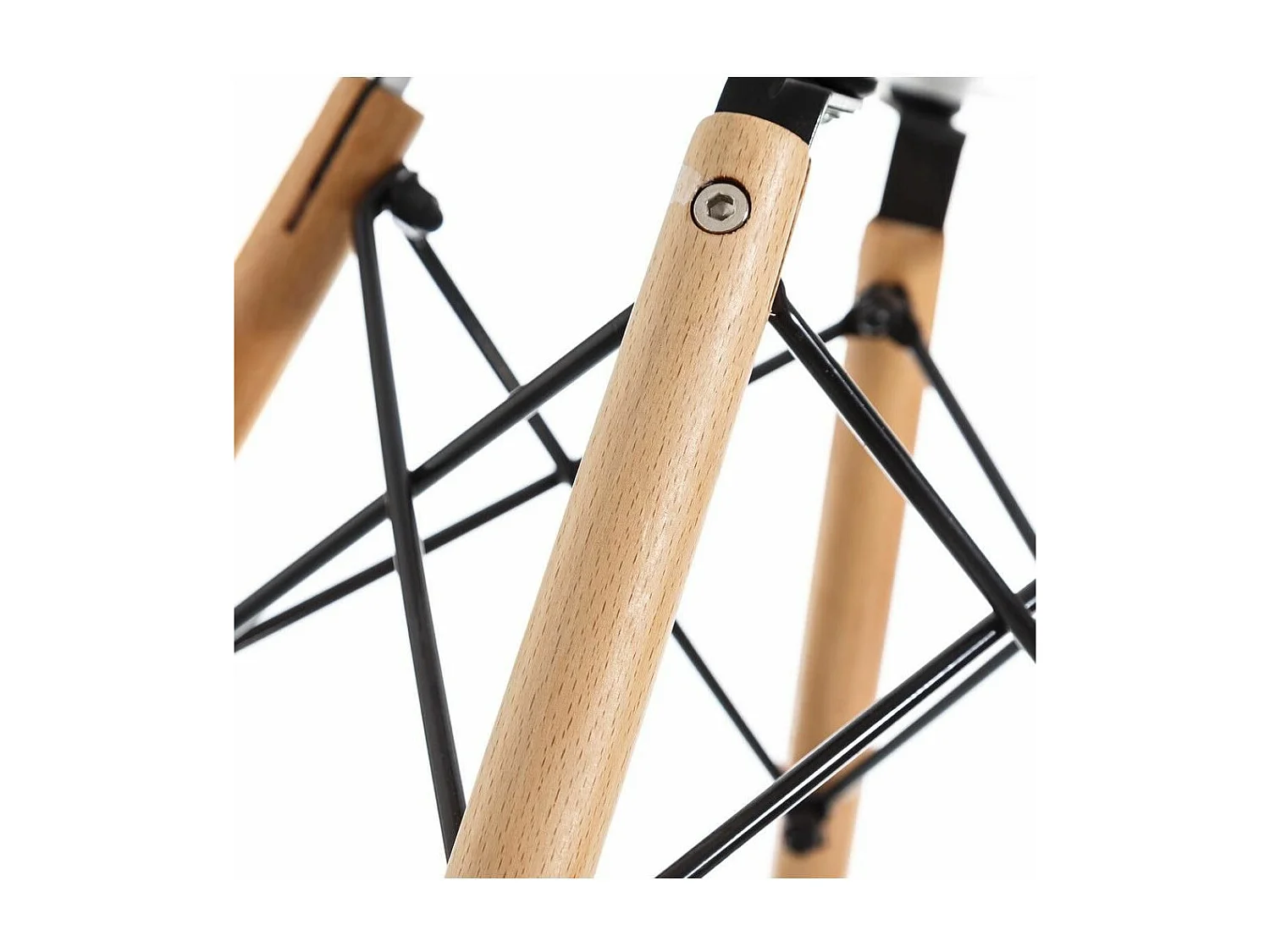 Juego de 4 sillas Nórdica para comedor o cocina con patas en madera color negro