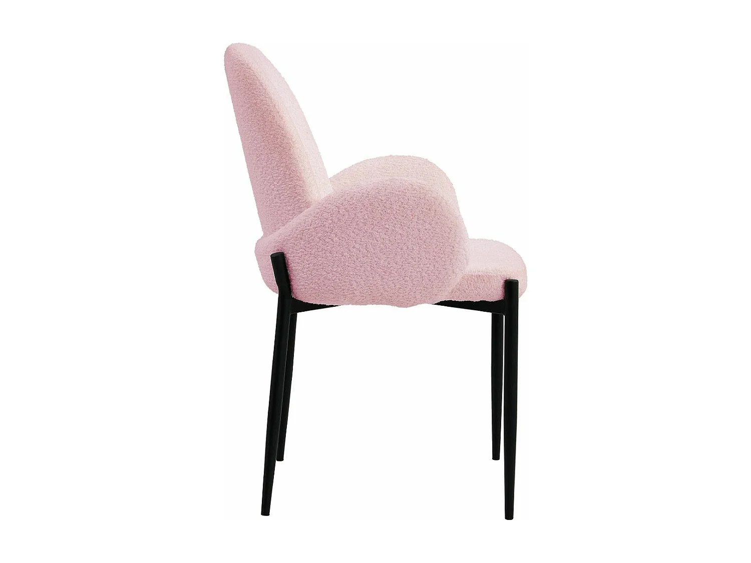 Pack de 2 sillas de comedor de 88x57x60 cm con tapizado borreguito en color rosa Cheryl