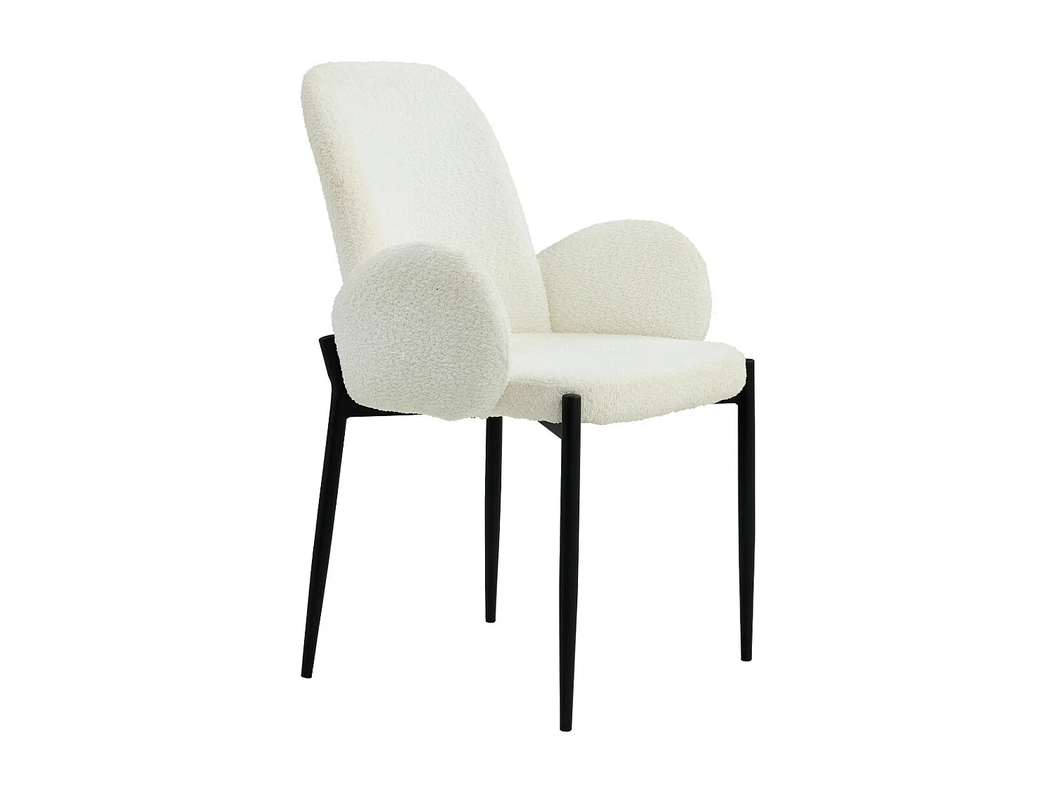 Pack de 2 sillas de comedor de 88x57x60 cm con tapizado borreguito en color blanco Cheryl