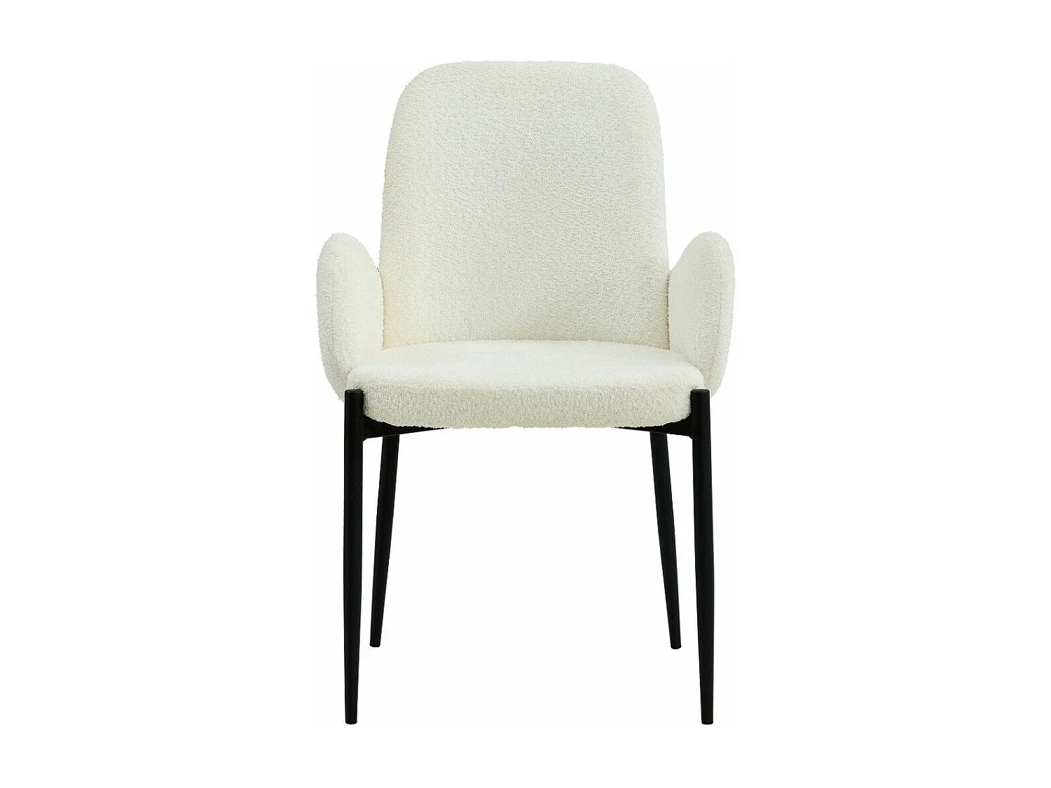 Pack de 2 sillas de comedor de 88x57x60 cm con tapizado borreguito en color blanco Cheryl