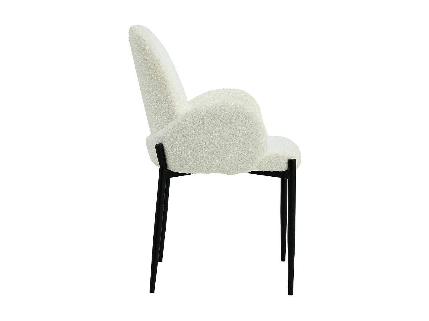 Pack de 2 sillas de comedor de 88x57x60 cm con tapizado borreguito en color blanco Cheryl