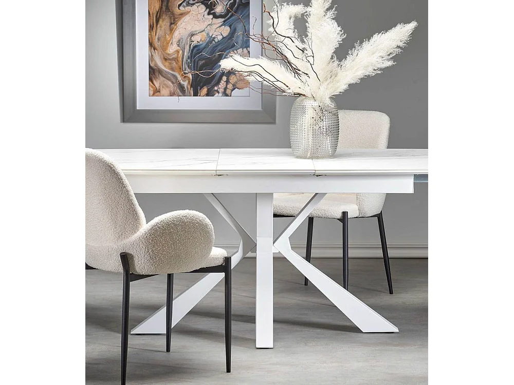 Pack de 2 sillas de comedor de 88x57x60 cm con tapizado borreguito en color blanco Cheryl