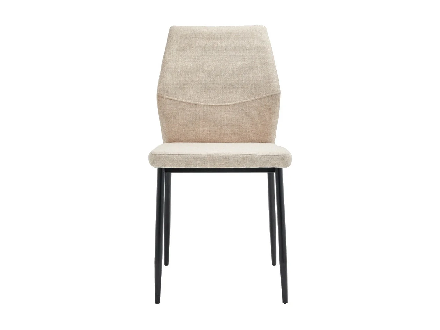 Pack de 4 sillas de 87x49x53 cm de tela en color beige con patas metálicas negras Nobles