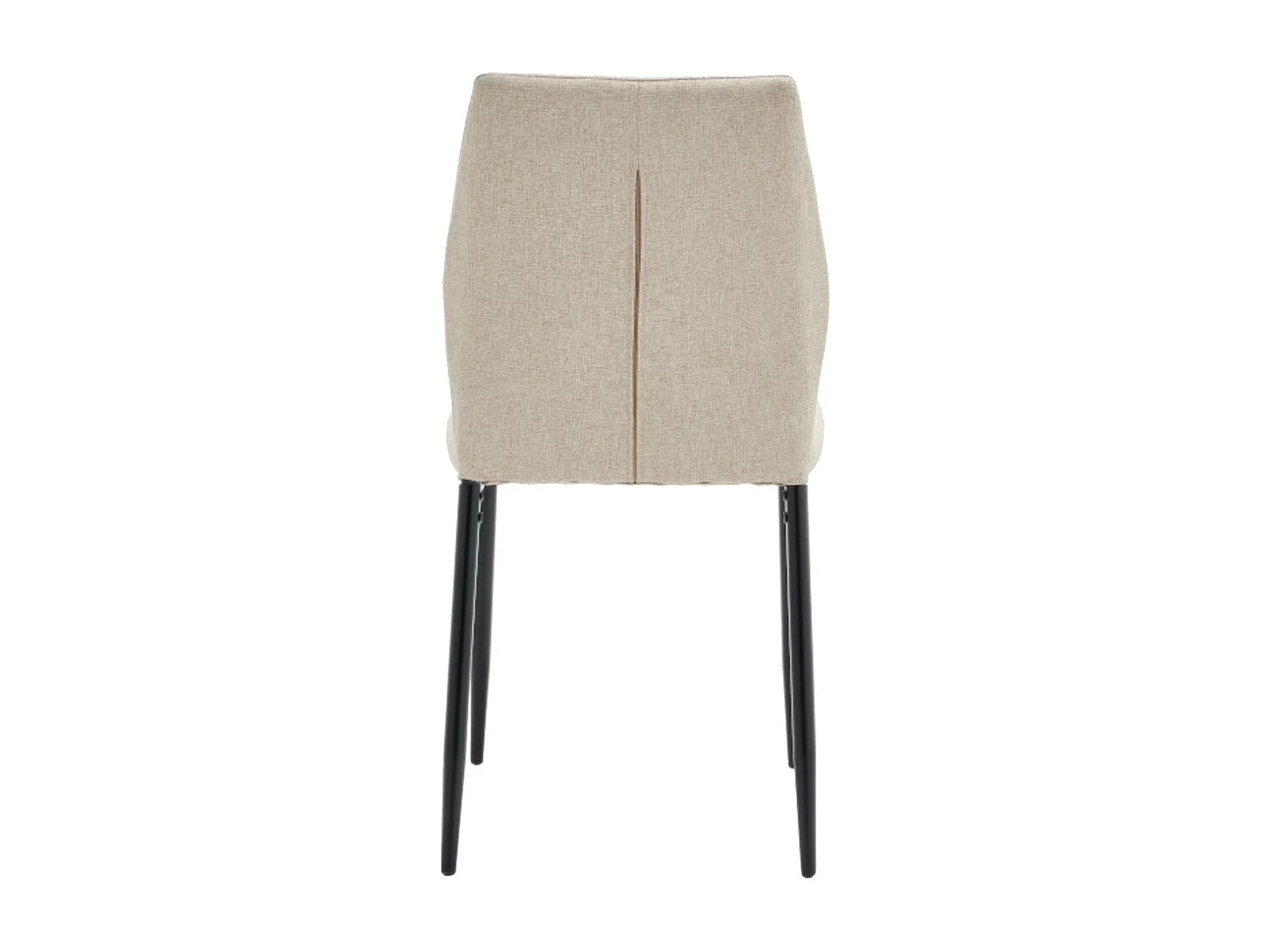 Pack de 4 sillas de 87x49x53 cm de tela en color beige con patas metálicas negras Nobles