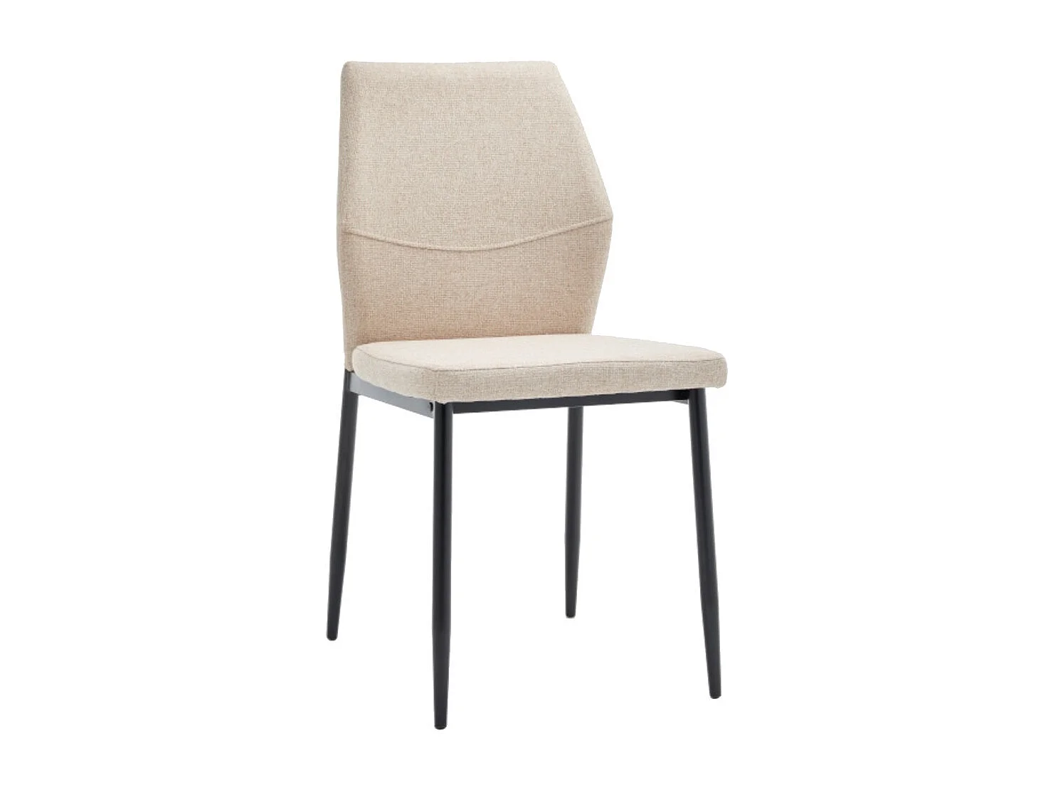 Pack de 4 sillas de 87x49x53 cm de tela en color beige con patas metálicas negras Nobles