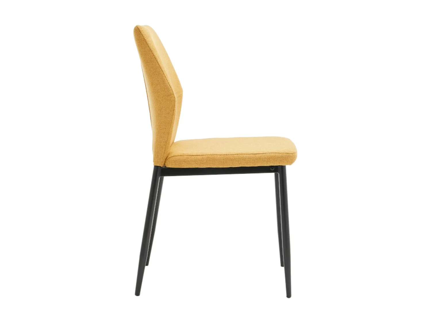 Pack de 4 sillas de 87x49x53 cm de tela en color mostaza con patas metálicas negras Nobles